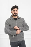 جاكيت رجالي شتوي سحاب فرو بجيب جانبية