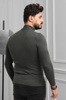 بلوفر شتوي رجالي هاينك منقوش برقبة نصف الياقة - بل...