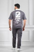 طقم رجالي صيفي كاجوال اوفر سايز بنطال طويل - طقم ب...