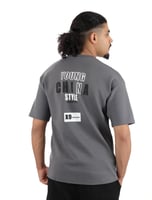 تيشرت رجالي صيفي اوفر سايز بطباعة أحرف كبيرة على ا...