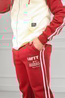 طقم رجالي شتوي دبل كاب فرو بلونين وسحاب بقبعة وكتا...