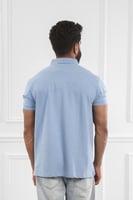 تيشرت رجالي صيفي بياقة بولو وأزرار مع جيبة على الص...