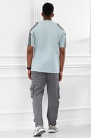 طقم رجالي صيفي كاجوال اوفر سايز مكون من تيشرت بخطو...