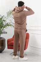 طقم رجالي شتوي اوفر سايز مكون من هودي بطبعة وبنطال