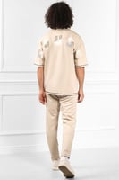 طقم رجالي صيفي كاجوال اوفر سايز بنطال مع تشيرت بأك...