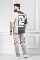 طقم رجالي صيفي كاجوال اوفر سايز تيشرت بشعار تورنز...