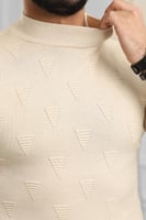 بلوفر شتوي رجالي هاينك منقوش برقبة نصف الياقة - بل...