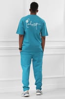 طقم رجالي صيفي كاجوال اوفر سايز بنطال طويل