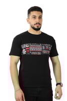 تيشرت رجالي صيفي اوفر سايز بطباعة أفقية في منتصف ا...