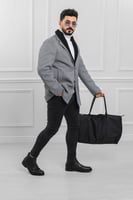 معطف بياقة عالية بمظهر صوف - معطف شتوي بمظهر صوف