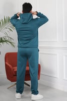 طقم رجالي شتوي اوفر سايز مكون من هودي بطبعة وبنطال