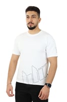 تيشرت رجالي صيفي اوفر سايز كاجوال بطبعة على الكم و...