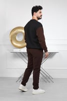 طقم رجالي شتوي اوفر سايز مكون من سويت شيرت وبنطال