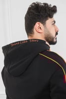 طقم رجالي شتوي دبل كاب وقبعة وخطوط على الجوانب