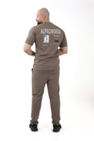 طقم رجالي صيفي كاجوال بنطال مع تيشرت بطبعة كبيرة ع...