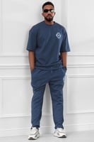 طقم رجالي صيفي كاجوال اوفر سايز مكون من تيشرت و بن...