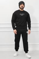 طقم رجالي شتوي كاجوال مزود بطبعة و أرجل ضيقه