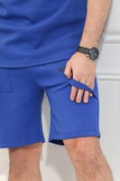 طقم رجالي اوفر سايز شورت - طقم شورت رجالي أزرق