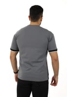 تيشرت رجالي صيفي اوفر سايز بخطوط أفقية على الأكمام