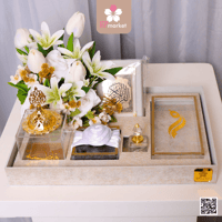 صندوق المهر المقوس البيج مع كتابة الاسماءحفر ليزر...