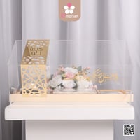 صندوق مهر اكرليك انسيابي مزخرف ذهبي