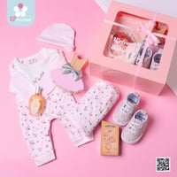 هدية استقبال مولودة دبدوب مع ملابس و مكرمية