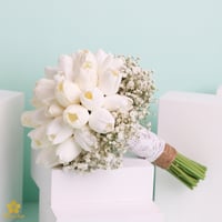 مسكة عروس ورد صناعي وجبسو طبيعي M1188