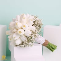 مسكة عروس ورد صناعي وجبسو طبيعي M1188