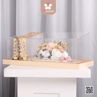 صندوق مهر اكرليك انسيابي مزخرف ذهبي