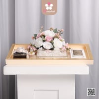 صندوق مهر اكرليك انسيابي مزخرف ذهبي