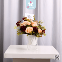 باقة ورد صناعي وردي AF063