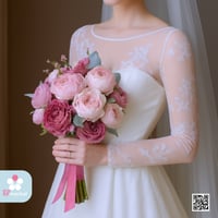 مسكة عروس ورد صناعي M1175