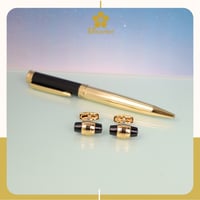 طقم قلم وكبك ذهبي مع العلبة ماركة SF