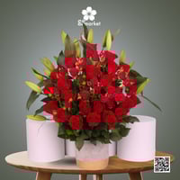 باقة ورد طبيعي احمر NF057