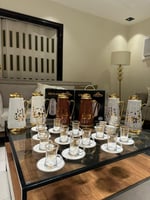 طقم ملكي سيراميك ذهبي من 38 قطعه