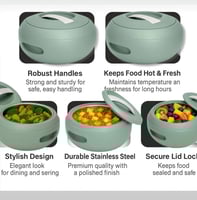 طقم حافظات طعام فاخرة باللون الأخضر – يحفظ الحرارة...