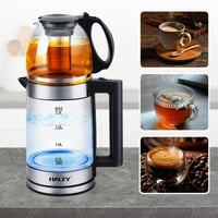 غلاية ومحضر شاي تركي زجاج دينكس– غلاية 1.8 لتر + إ...