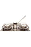 طقم تقديم قهوة دورو لشخصين مع صينية – لون أبيض أني...