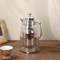 ترمس شاي وقهوة شفاف 1 لتر – لون فضي فاخر