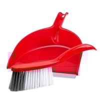 طقم فرشاة ومغرفة 22 سم لون أحمر/أبيض/أسود