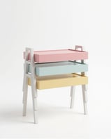 طقم طاولة خشبية ملونة 3 قطع – تصميم أنيق وعصري موف...