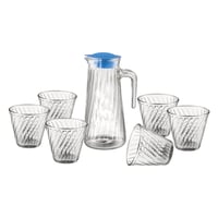 طقم مشروبات زجاجي 5 قطع – إبريق 1.5 لتر مع 4 أكواب...