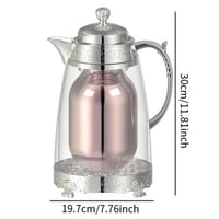 ترمس شاي وقهوة شفاف 1 لتر – لون فضي فاخر