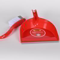 طقم فرشاة ومغرفة 22 سم لون أحمر/أبيض/أسود