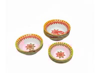 طقم غضار ميلامين تراثي مكون من 62 قطعة باللون الاح...