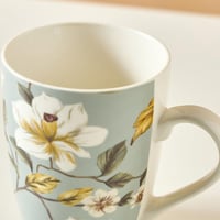 كوب صيني عظمي جديد مطبوع زهور - 340 مل