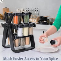 طقم توابل بحامل دوار 18 قطعة