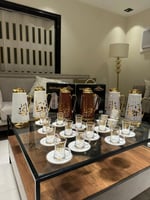 طقم ملكي سيراميك ذهبي من 38 قطعه