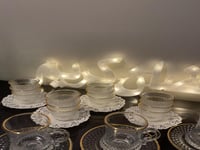 طقم بيالات قهوة وشاي فاخر – 48 قطعة بحواف ذهبية