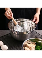 وعاء خلط من الفولاذ المقاوم للصدأ فضي 18 سم